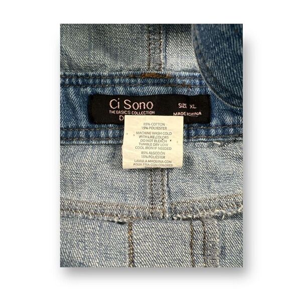 Ci Sono Denim Shortalls Coveralls  Size Extra Large - Picture 5 of 6